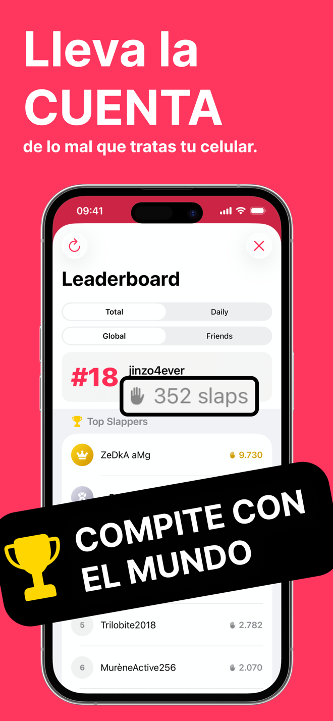 Ranking de Spank Phone: total y diario, global y amigos