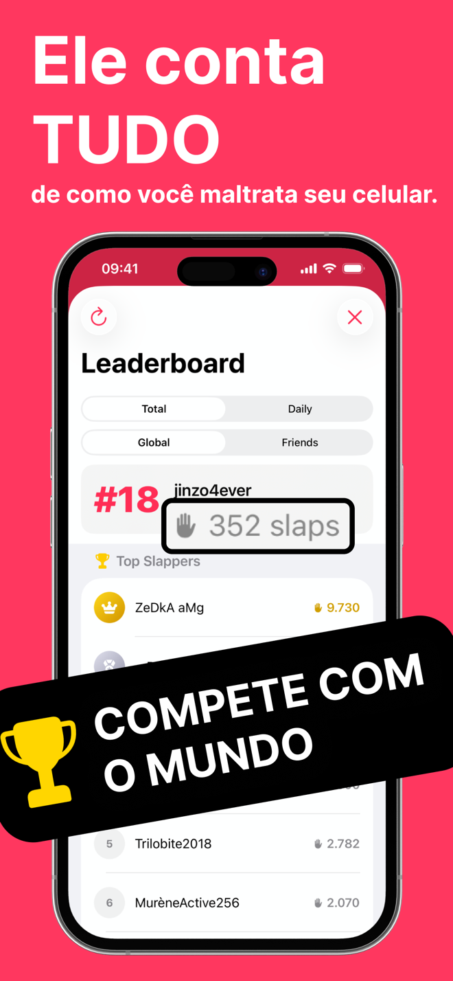 Ranking do Spank Phone: total e diário, global e amigos